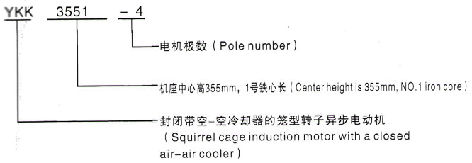 YKK系列(H355-1000)高压JR500L2-4三相异步电机西安泰富西玛电机型号说明